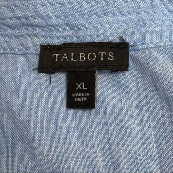 Talbots Linen Button Back Cross Dyed Blouse - Size XL - Picture 7 of 8